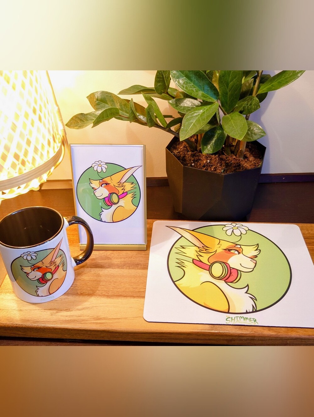 Gift Set Of An Original Character - Mug, Mouse Pad & Framed Picture